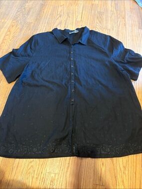 Giorgio Fiorelli Black Short Sleeve Button Down Shirt‎